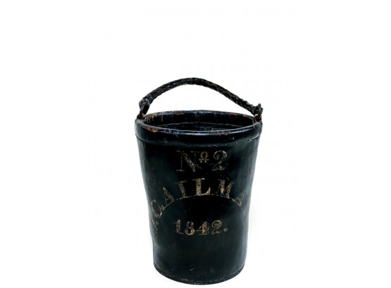 PERIOD PAINTED LEATHER FIRE BUCKET 'NO 2 J.CALLMAN 1842'