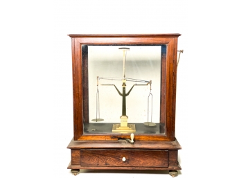 CASED FRENCH APOTHECARY BALANCE SCALES, SORBONNE