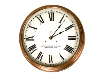STANDARD ELECTRIC TIME CO COPPER WALL CLOCK