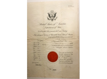 ABOLITIONIST & LINCOLN ASSISTANT 'JOHN HAY' 1904 SIGNED STATE DEPARTMENT DOCUMENT