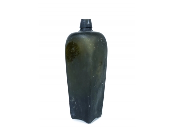 EARLY HAND BLOWN FOOTED GLASS GIN BOTTLE