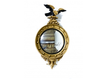 FEDERAL STYLE CONVEX LOOKING GLASS W/ EAGLE CREST