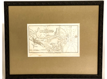 EDMUND & GEORGE W BLUNT FRAMED MAP OF NEWBURYPORT