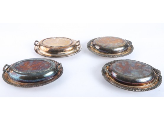 (4) SILVER PLATED COVERED DISHES