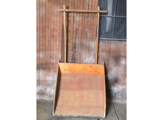 OAK AND PINE SNOW SHOVEL-SCOOP ON RUNNERS