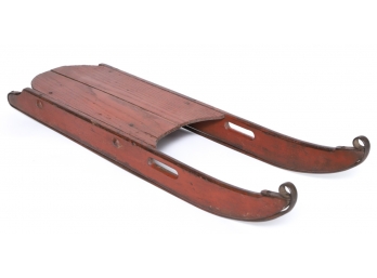 (19th c) CHILD'S SLED IN RED PAINT