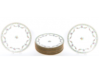 (11) MINTONS LUNCHEON PLATES with GREEN RIMS