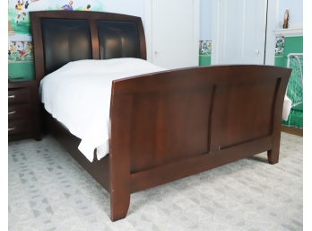 PALLISER QUEEN SIZE BED with LEATHER HEADBOARD