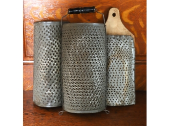 (3) NEW ENGLAND COUNTRY PRIMITIVE GRATERS
