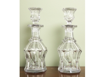 PAIR OF (19th c) CRYSTAL DECANTERS