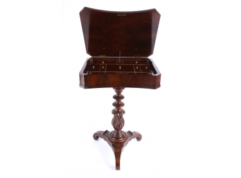 (19th c) CARVED AND SHAPED MAHOGANY WORK STAND