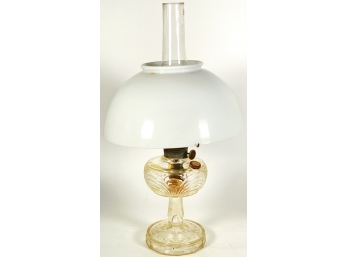 VICTORIAN PRESSED GLASS OIL LAMP
