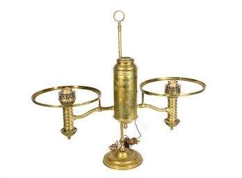 19TH CENTURY ELECTRIFIED DOUBLE STUDENT LAMP