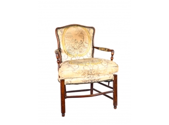1940S FRENCH STYLE OPEN ARM CHAIR