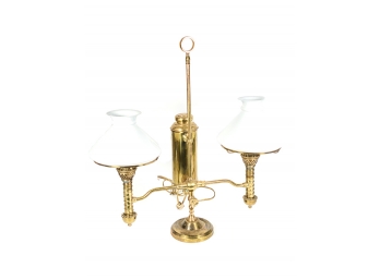 ELECTRIFIED BRASS DOUBLE STUDENT LAMP