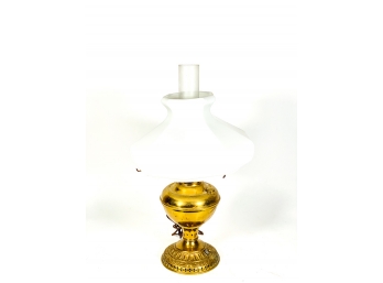 ELECTRIFIED VICTORIAN BRASS OIL LAMP