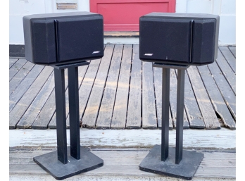 PAIR OF BOSE SPEAKERS ON STANDS