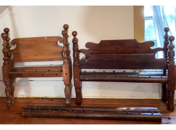 (2) LATE 18TH CENTURY CANNONBALL ROPE BEDS