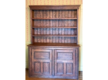 ENGLISH PINE STEPPED-BACK CUPBOARD