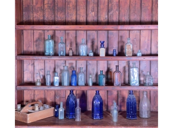 LARGE GROUPING OF MOSTLY ANTIQUE BOTTLES