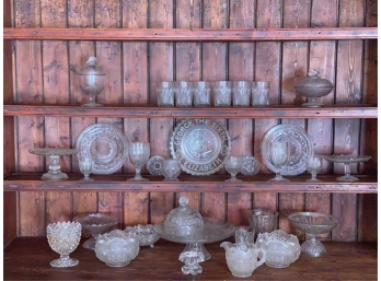 LARGE GROUPING OF AMERICAN PATTERN GLASS