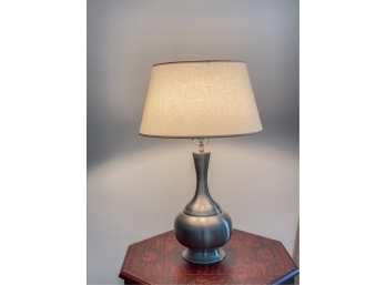 BULBOUS FORM FOOTED TABLE LAMP WITH SHADE