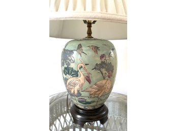 LATE (20th C)ASIAN INFLUENCED PORCELAIN TABLE LAMP