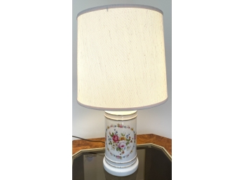 PORCELAIN FLORAL DECORATED TABLE LAMP