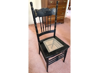 C1900 OAK PRESSED BACK CANED SEAT CHAIR