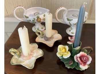 (2) PAIR and (1) SINGLE CANDLESTICKS