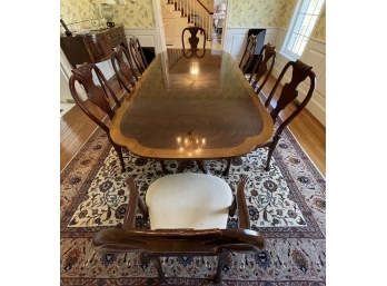 VERY FINE BAKER DINING TABLE AND CHAIRS