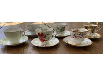 (6) MISC VINTAGE BONE CHINA CUPS AND SAUCERS