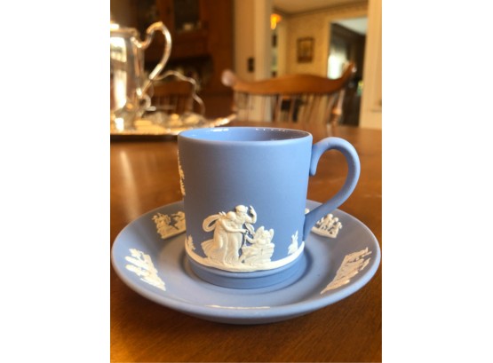 WEDGWOOD JASPERWARE CUP AND SAUCER