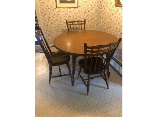 DINING TABLE W/ (3) CHAIRS MARKED NICHOLS & STONE