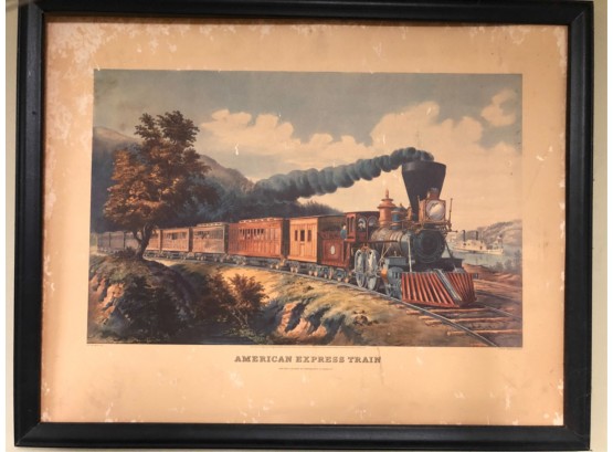 CURRIER & IVES AMERICAN EXPRESS TRAIN PRINT