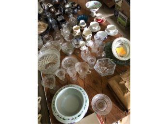 LARGE LOT MISC GLASS AND CHINA