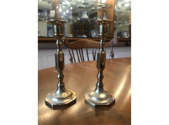 PAIR OF BRASS CANDLESTICK HOLDERS