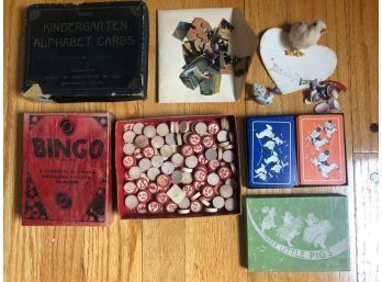 VINTAGE LOT CHILD'S GAMES, TOYS AND PUZZLES
