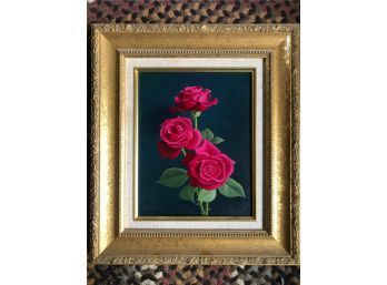 W.C. NOWELL OIL CANVAS/BOARD 'ROSES'