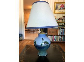 LIGHTHOUSE THEMED SIGNED TABLE LAMP