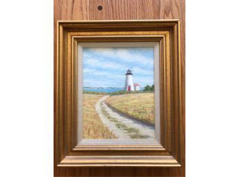 W.C. NOWELL PASTEL OF A LIGHTHOUSE