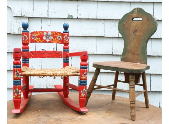 (2) PAINTED JUVENILE CHAIRS