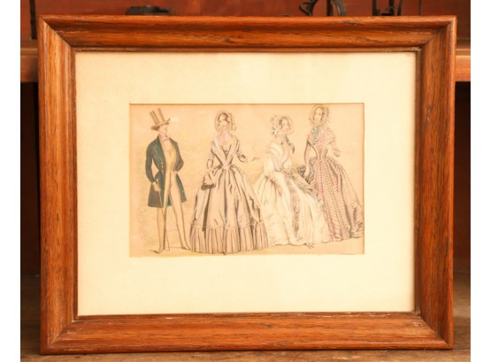 COLORED PRINT FROM GODEY'S LADY'S BOOK 1837