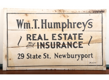 HUMPHREYS REAL ESTATE SIGN NEWBURYPORT by BROWNE
