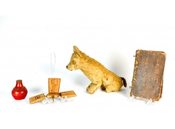 SANDER, SUGAR MOLDS, EARLY BOOK & TOY DOG