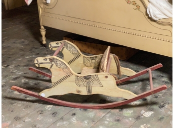ROCKING HORSE with UPHOLSTERED SEAT