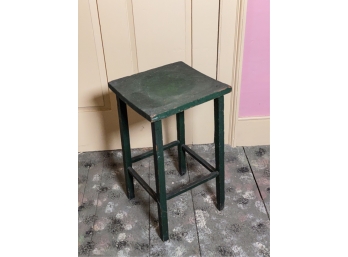 SMALL WOODEN STAND IN GREEN PAINT