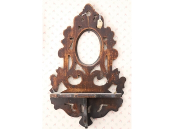CARVED AND PIERCED WOODEN FRAME with SHELF