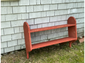 (Mid 20th c) WALL SHELF IN RED PAINT