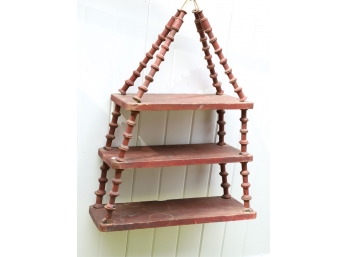HANGING SHELVES on IRON RING in RED WASH